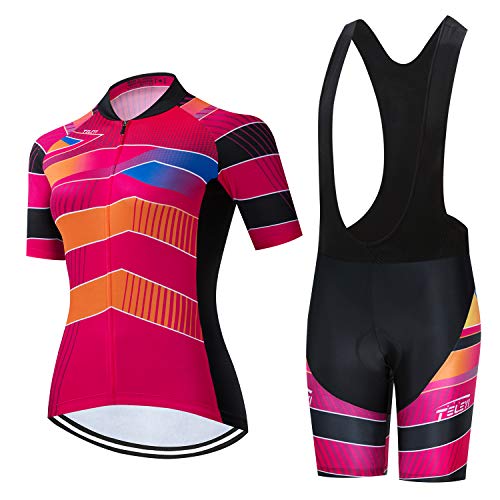 Women's Cycling Jersey, Short Sleeve and Bike Shorts Reflective 3-Pockets S-3XL