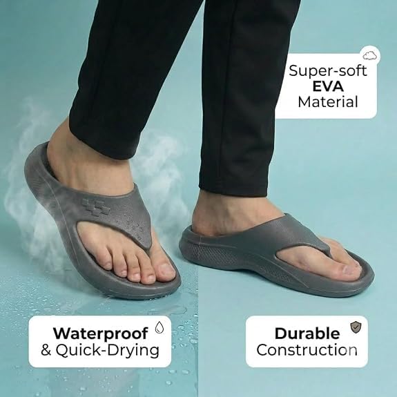 Image of Men's Premium Comfort Slip-On Slippers with Soft Cushioned Footbed, Lightweight Flexible Sole, Anti-Slip Outsole for Indoor Outdoor Daily Wear