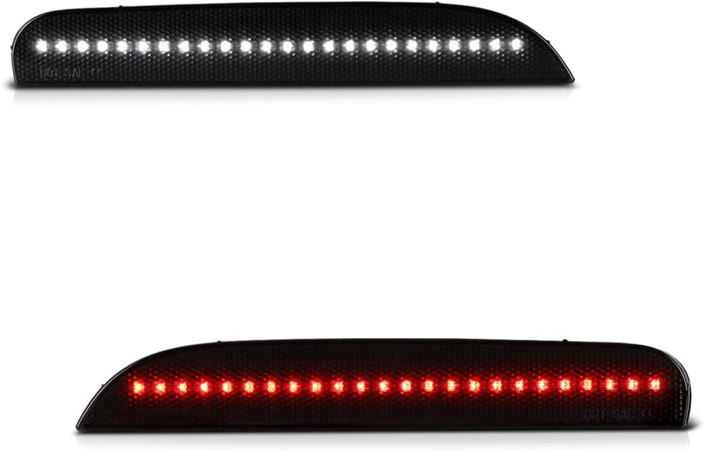 VIPMOTOZ 4in1 LED Rear DRL+Reverse+Brake+Turn Signal Lights Lamps Compatible With 2012-2016 Fiat 500 Sport Smoked Tinted Lens Black Housing Driver & Passenger Side Pair