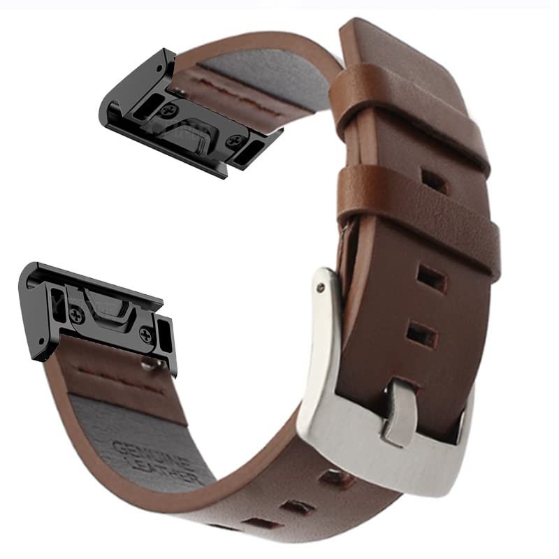 Correa de cuero premium texturizado compatible con relojes Garmin Fenix serie 6 y 7
