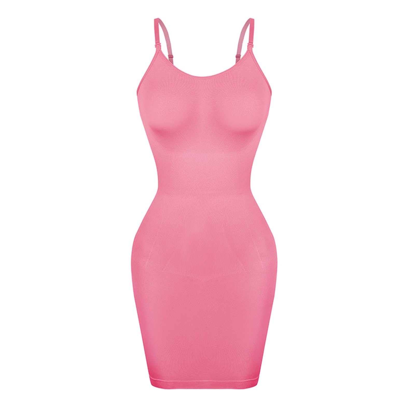 Vestido Moldeador Fajas Moldeadoras for Mujer, combinación Completa for Debajo de Vestidos, Control de Abdomen, sin Costuras, Invisibles, Moldeadoras de Abdomen.(Pink,L)