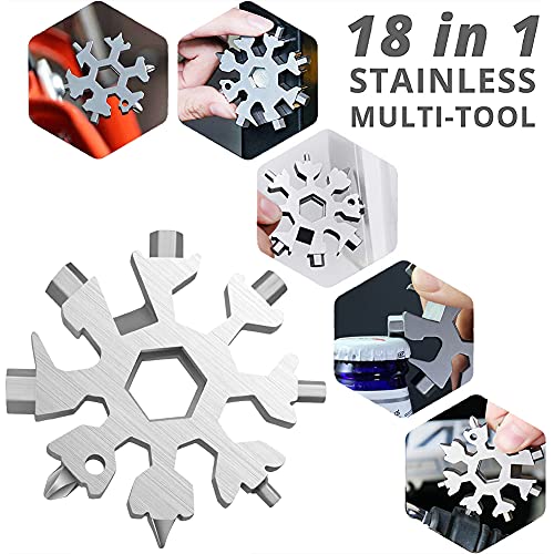 Snowflake Multi Wrench Tool，18-In-1 Keychain Multitool Pocket Tool Is Easy To Carry For Outdoor Camping And Christmas Snowflake (Purple) #TOP4