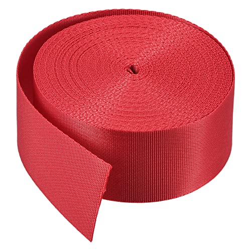 Image of Nylon Webbing Strap, 10 Metres, 1 inch /1.5 inch /2 inch Width, 0.7 mm Thickness (Red, 1.5 inch)