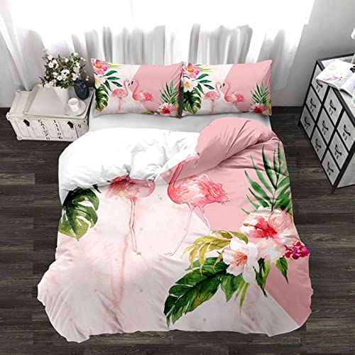 YAOWEN Biancheria da Letto Super King Size Fenicottero Rosa Set Lenzuola lenzuola-02, re degli Stati Uniti 260x230