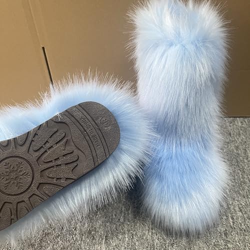 Faux Fur Boots, Mid-Calf Length, Furry Boots for Women Winter Snow Boots3