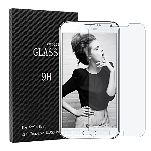 S5 Screen Protector - BADALink Samsung Galaxy S5 Tempered Glass Screen Protector 9H Hardness ULTRA THIN Anti Fingerprint Bubble free 0.3mm Arc Edge Design