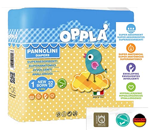 Bolsa de pañales OPPLA NB NewBorn, tamaño 1, 2 - 5 kg, 22 unidades, certificado Halal