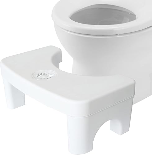Taburete de inodoro en cuclillas, taburete de inodoro antideslizante de 7 pulgadas de altura con caja de aromaterapia, conveniente y compacto, ideal