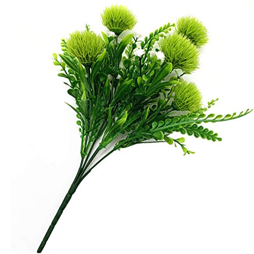 Cattree Artificial Dandelion Plants, Plastic Flowers Shrubs Bushes Fake Grass Wedding Indoor Outdoor Home Garden Verandah Centerpieces Arrangements Party Decoration Planting Filler - Green 4 Pack #TOP1