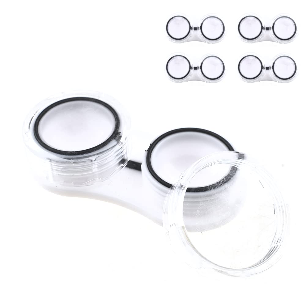 HAHIYO Contact Lens Case Box Holder Diameter 25mm Durable Leakproof Light Convenient Left/Right Eyes Contact Lens Container Soak Storage Kit For