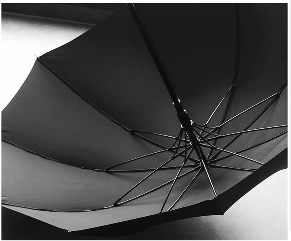 XYNSNDB Paraguas Paraguas de Golf Retro Paraguas de Lluvia Abierto automático Extra Grande con Mango de Madera Toldo para Caballero Paraguas ventilado Paraguas (Azul: A, Tamaño: 95 cm)