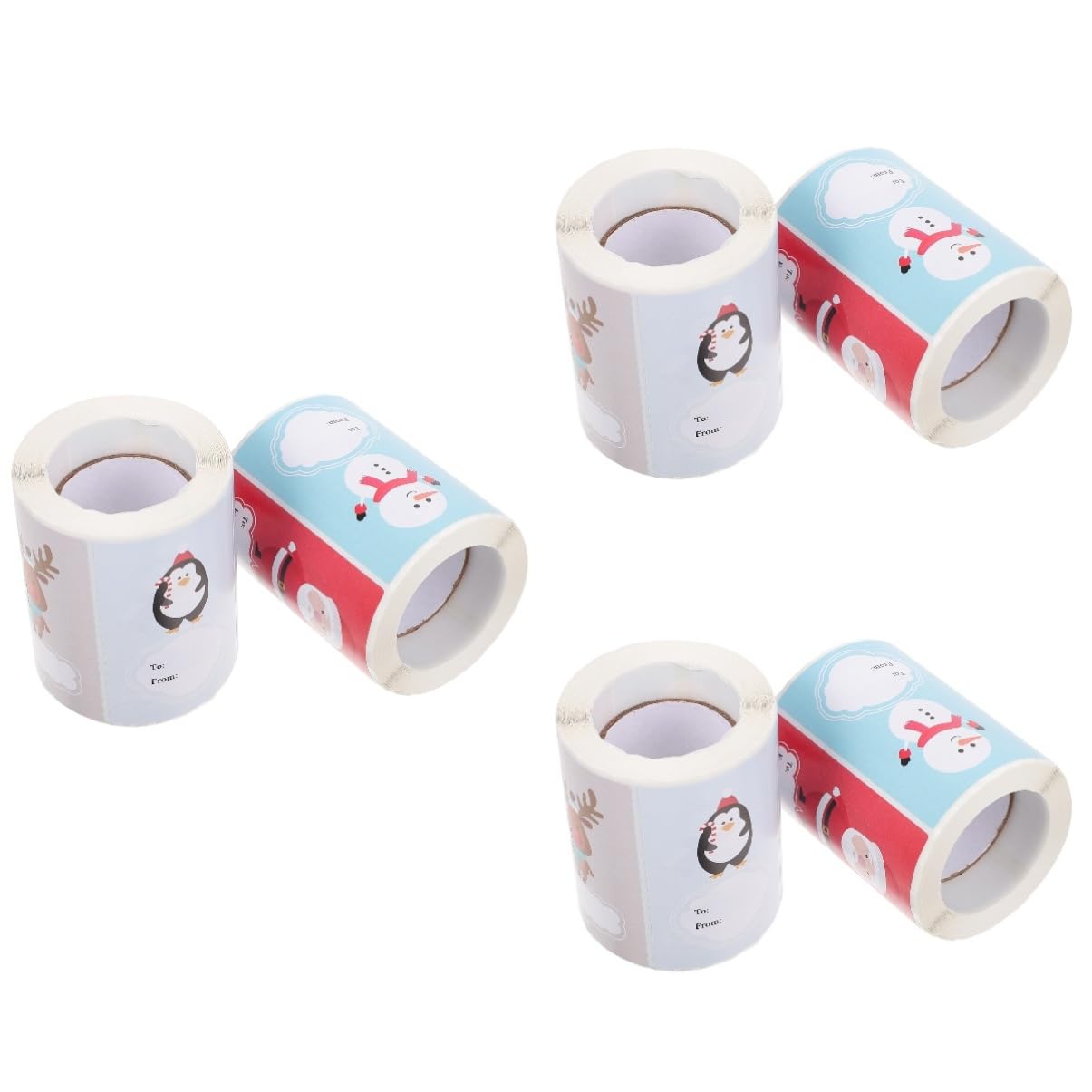 Operitacx 6rollos Calcomanías Navideñas Autoadhesivas Para Decoración De y De Etiquetas De Kraft Diseño