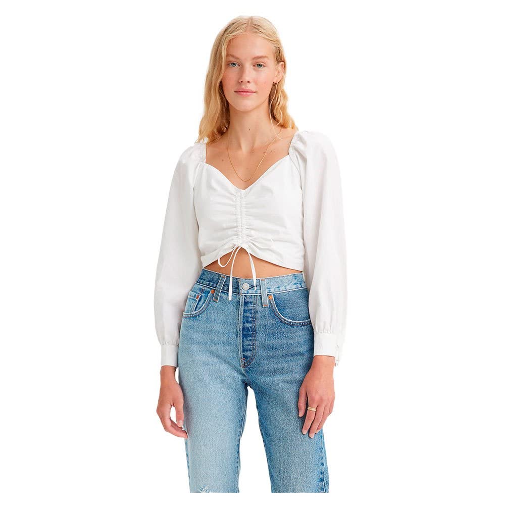 Levi's Damen Devin Bluse, White Alyssum, Weiß, S