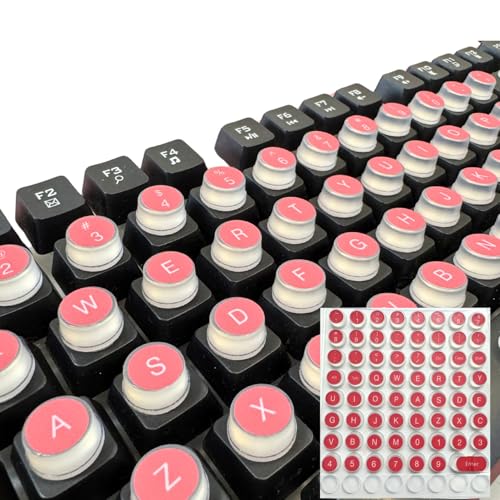 Pegatinas de teclado elevadas de silicona 72 pcs rosa miniatura 1