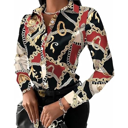 MsavigVice Buchona Blouse for Women Long Sleeve Button Down Shirt