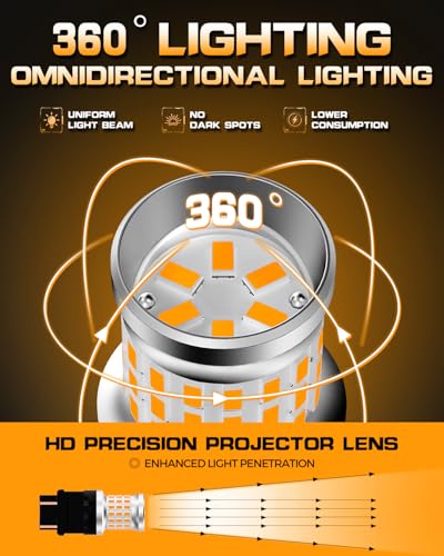 Bombilla LED 3157 Ámbar para Ford F150 F250 F350 1999-2014 miniatura 3