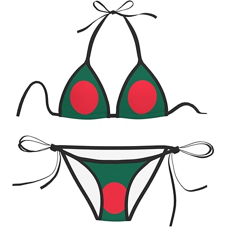 Bangladesh Flag Women's Sexy Mesh Bikini Set, Perfect for a Patriotic Swim