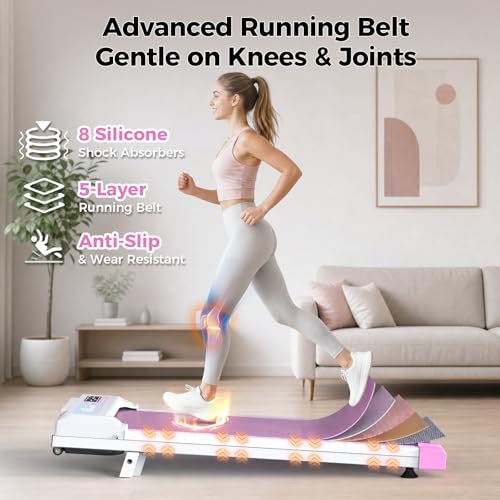 Image of Walking Pad Treadmill for Home Office, Under Desk Treadmill with 2.5HP Quiet Motor, 6% Manual Incline, Remote Control, LED Display, 300 lbs Capacity
