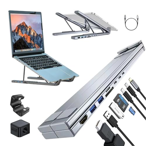 USB C Laptop Docking Station Stand 8-in-1 with 4K HDMI