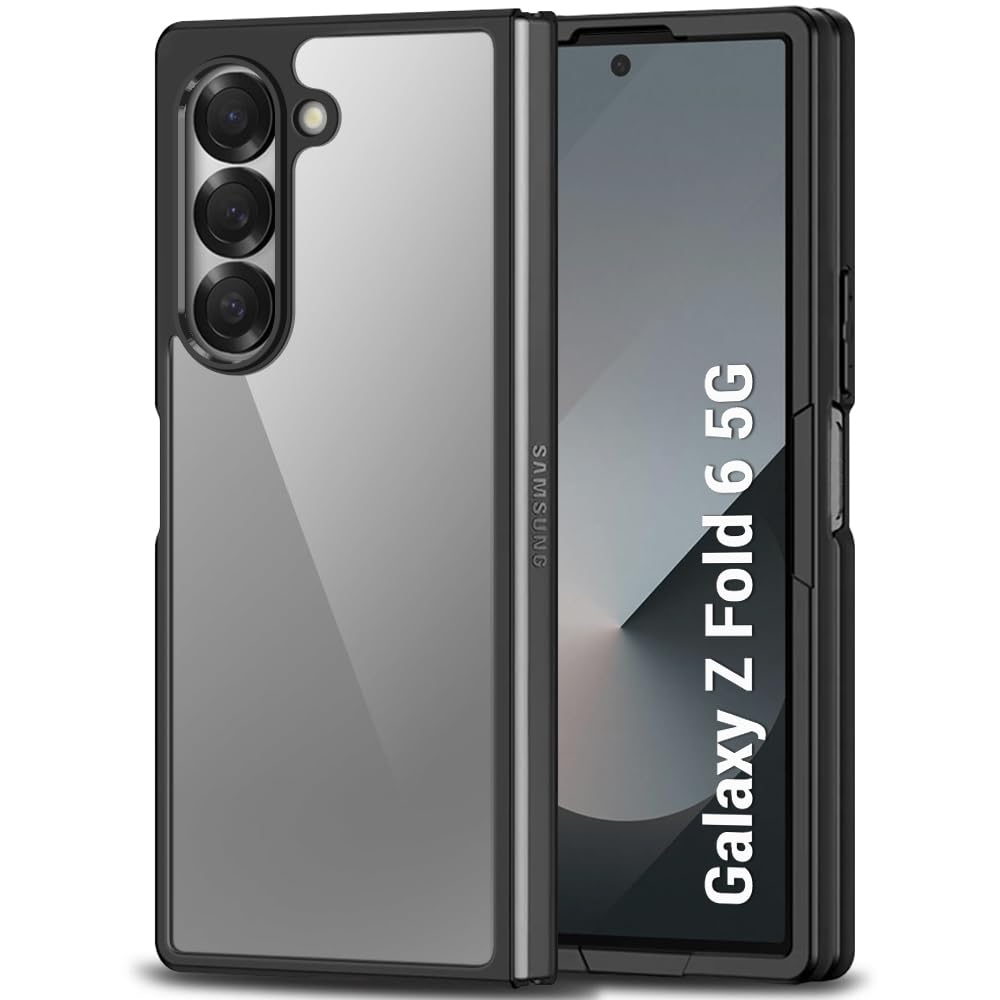 TheGiftKart Ultra-Hybrid Crystal Clear Back Cover Case for Samsung Galaxy Z Fold 6 5G | Slim Fit Shockproof Design | Camera Protection Bump | Back Cover for Samsung Z Fold6 (PC & TPU, Black Bumper) (B0DB8LDNFH) Amazon Price History, Amazon Price Tracker