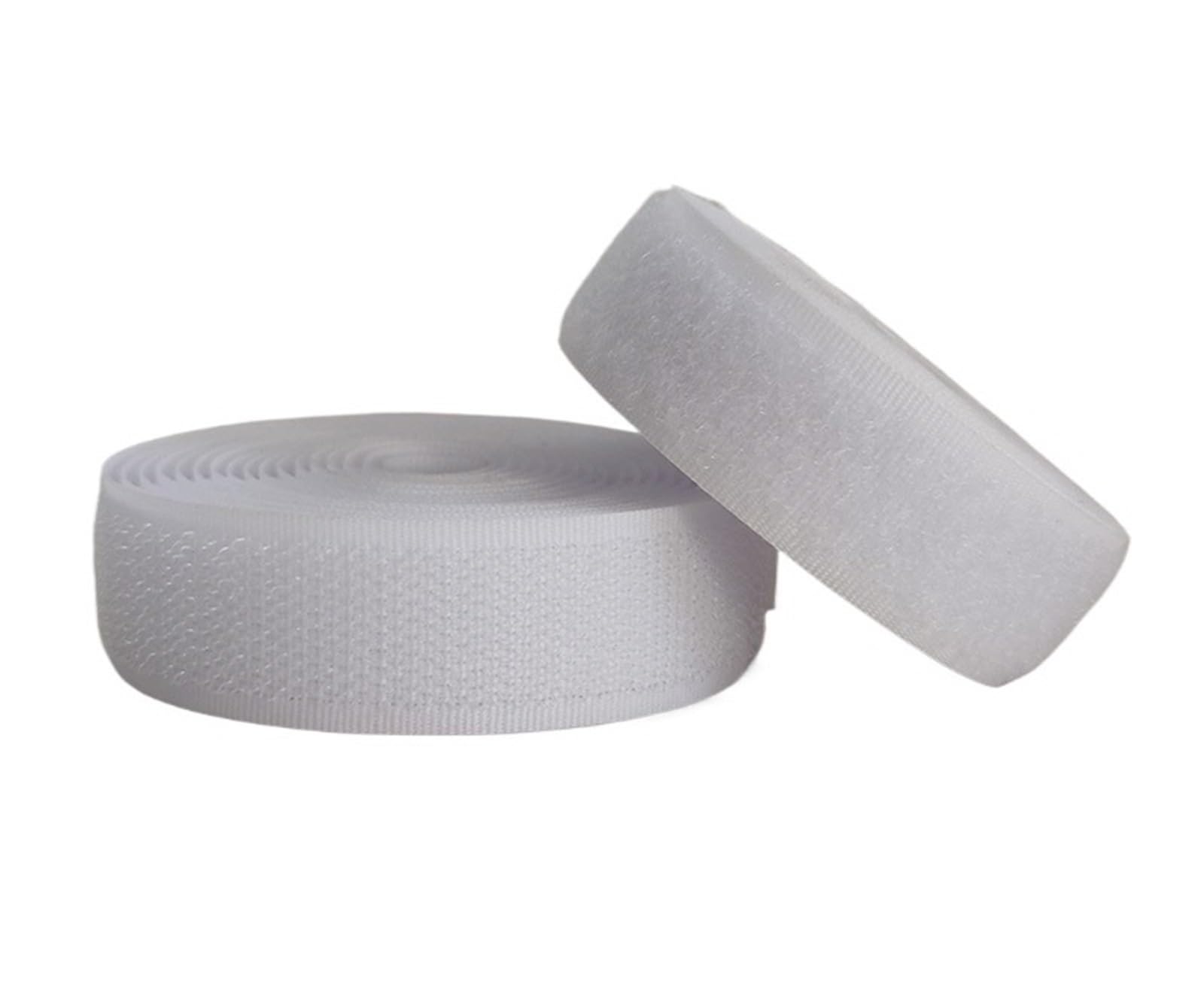8 pares de cintas sujeción no adhesivas colores, reutilizables, con gancho y bucle, nailon mágico, for manualidades costura, accesorios 20 mm ancho para Coser(White,1meter)