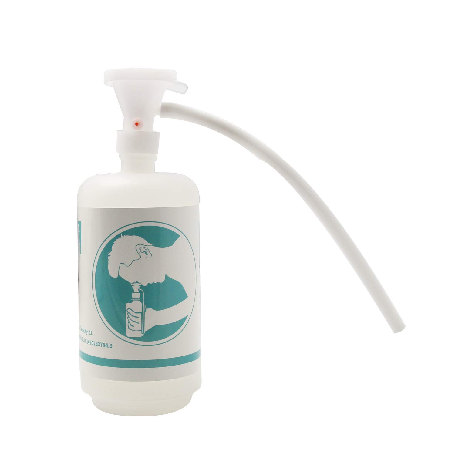 CGOLDENWALL De plástico montado en la pared de emergencia Lavaojos portátil Lavadora de ojos Laboratorio Portátil Lavado de ojos Lavado de la piel Ducha Cara Ducha Plástico Doble 1L Botella vacía