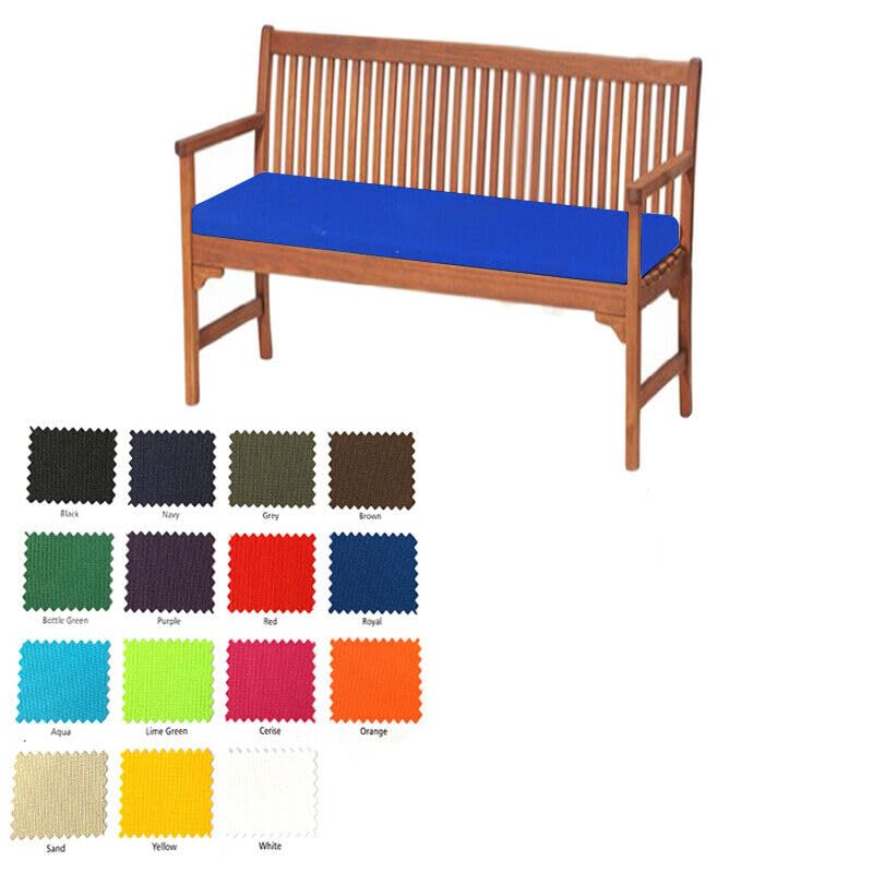 JOROBA Garden 3 Seater Bench Cushion or Cover – Waterproof Outdoor Bench Swing Seat Pad for Patio Garden Furniture, High Density Foam Cushion or Water Resistant Cover (Cushion – Royal)