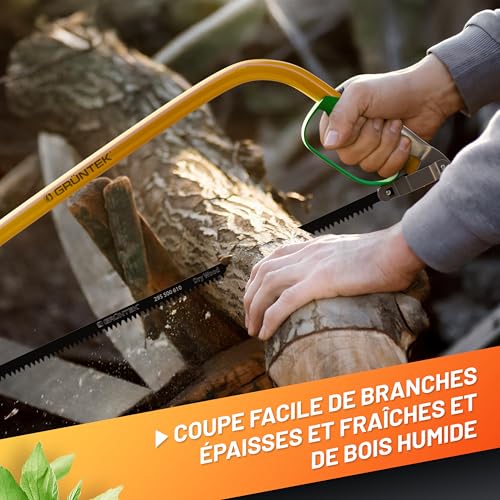 GRÜNTEK Scie à Branches, Scie à bois manuelle coupe agressive bois MARLIN. Scies à main 610mm – Image 4