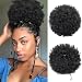 AISI QUEENS Synthetic Afro Puffs Drawstring Ponytail Bun Hairpieces Updo Hair Puff Short Kinky Curly Hair Large Size (Black-1B#)