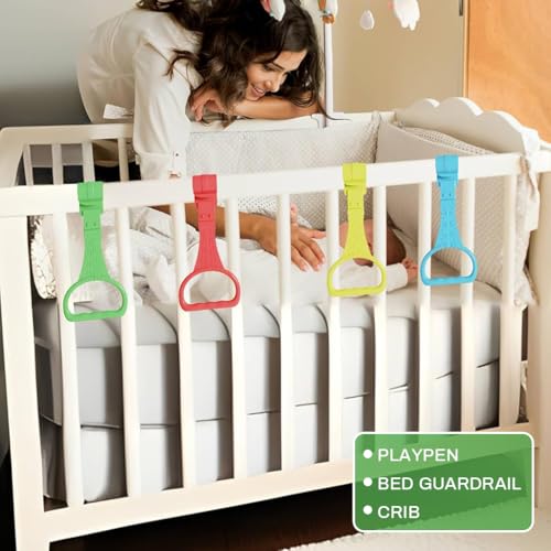 Image of SNOWIE Soft 4Pcs Baby Pull Up Rings for Toddlers 0-3 Years Old