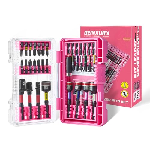 GEINXURN Professionnel Coffret de 29 Embouts de Tournevis, (Torx, PH, PZ, SL, Hex) Embout de Vissage en Acier S2, Clé à Douille Hexagonale, Porte-embout,...