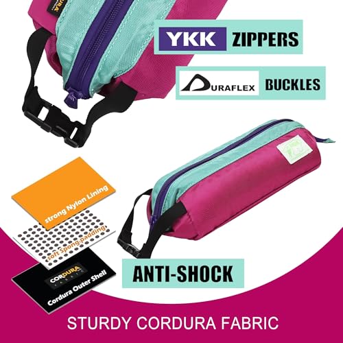 Image of Rough Enough Large Pencil Case Pen Pouch Bag for Girls Boys Adults School Art Supplies Sturdy Japanese Cordura Fabric Blue Purple
