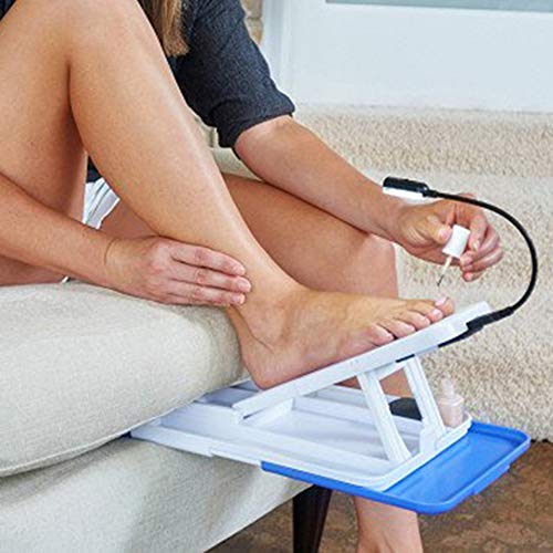 Nail Base With Lamp, Imeily Manicure Pedicure Studio Comfortable Pedicure Foot Therapy Support Plate Home DIY Nail Art