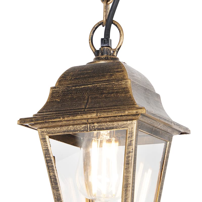 Suspension 1 lumière L 150 mm Doré Laiton Classique Antique éclairage extérieur