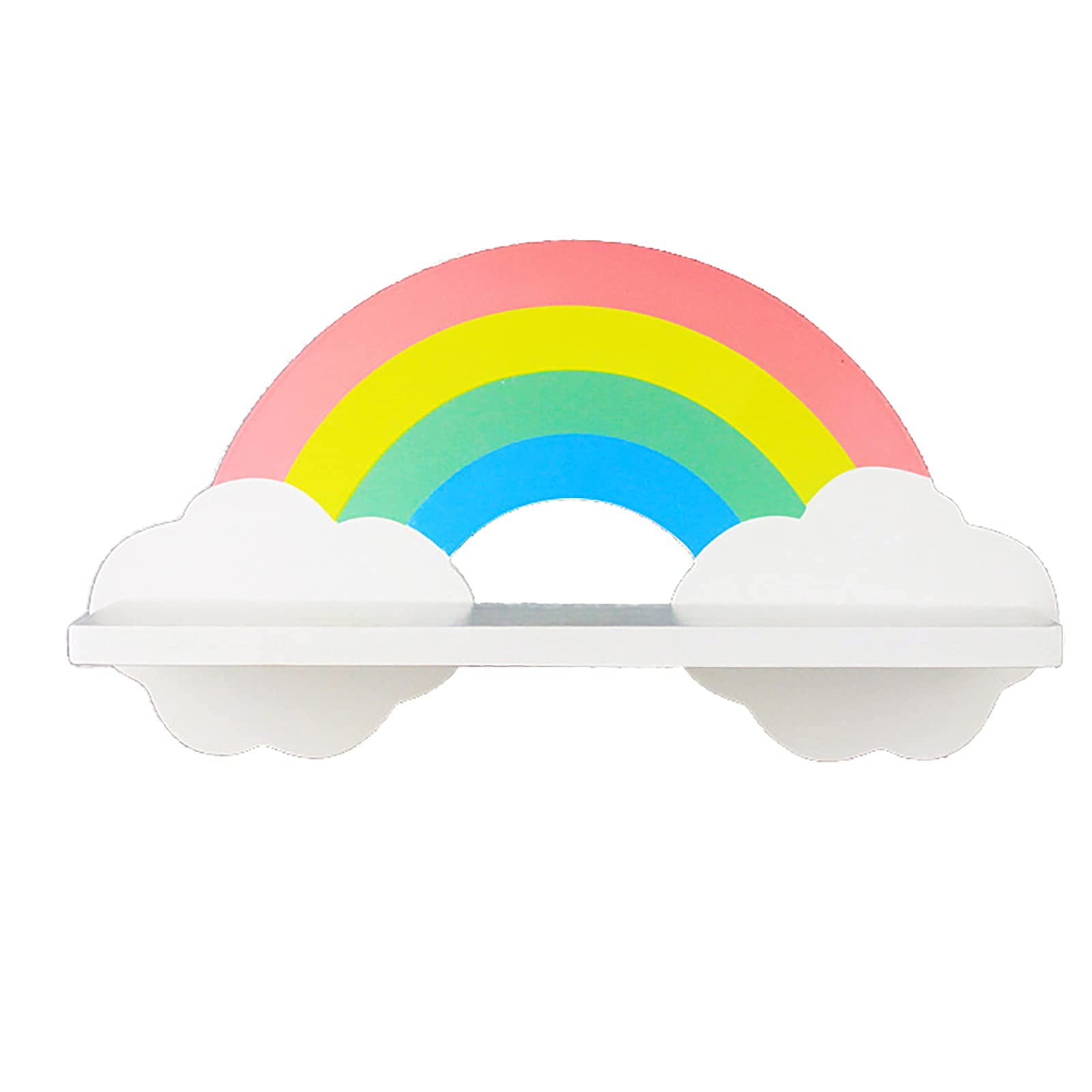 Haomian Rainbow Shelves Cloud Wall Shelf for Room Wooden Cloud Shelf Nursery Cloud Decor Floating Cloud Shelf for Bathroom Living Room Bedroom Home