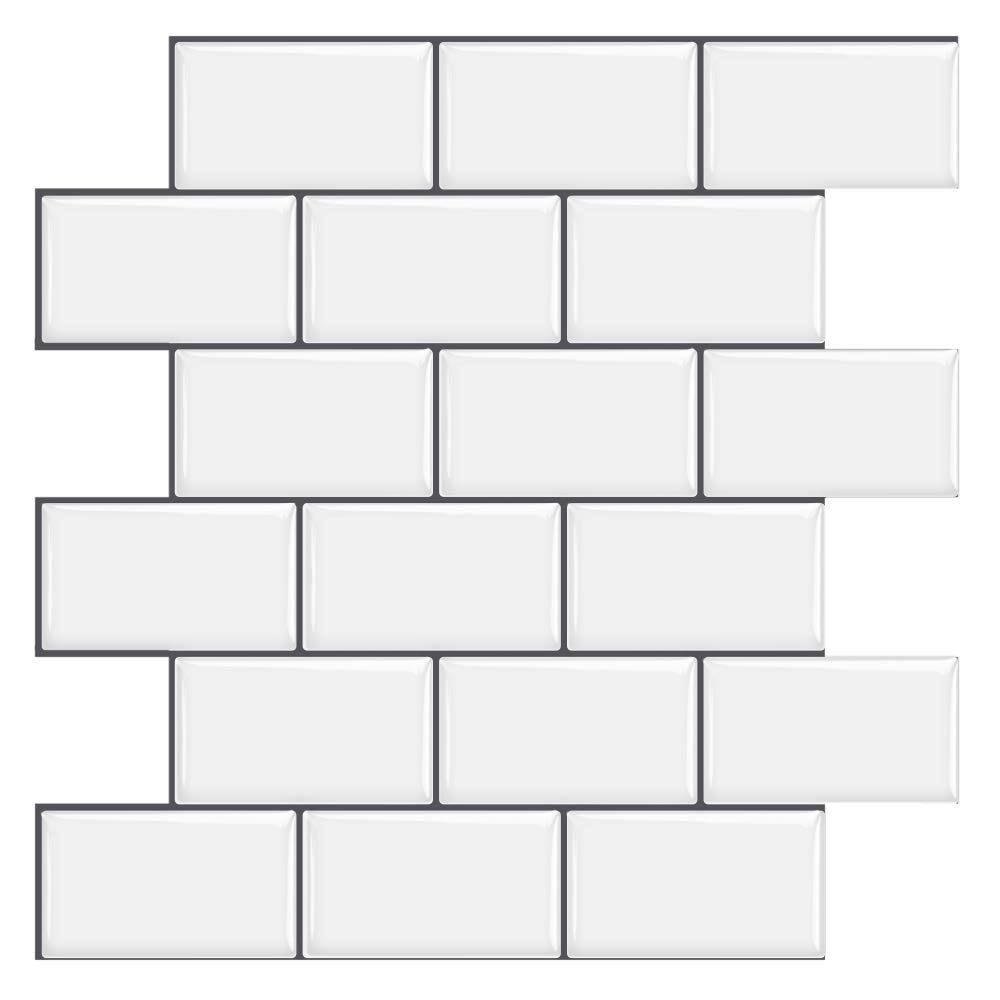 Carrelage métro blanc adhésif 3D épais : rénovation murale rapide et étanche
