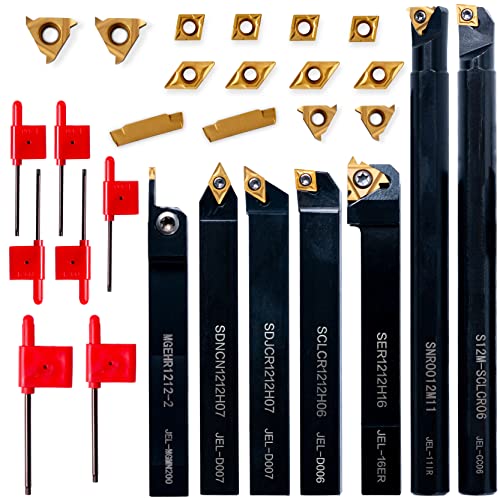 Generic INS-TURHOLD-7PC Carbide Lathe Tools -Lathe Threading-Tool Bit Set 21Pcs cover