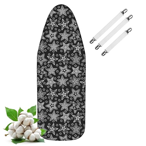 LaFleurs® Bügelbrettbezug 120x40 cm (M) – Baumwolle mit Extra Dicker Polsterung – mit Spanner für Festen Halt – für Dampfbügeleisen & Schnelles Bügeln – Passend für 110–122 x 30–40 cm Bügelbretter
