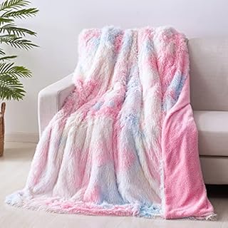 DJY Rainbow Soft Blanket Colorful Fluffy Blanket Flannel Fleece Throw for Kids Cozy Warm Luxury Sherpa Blanket for Bed Couch Sofa 150x200cm