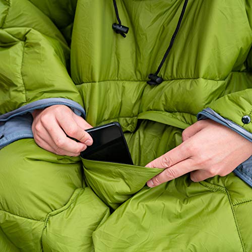 Casaco poncho de inverno com capuz para uso ao ar livre para acampamento quente pequeno cobertor col