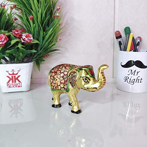 Image of KridayKraft Metal Elephant Small Size Multicolor for Showpiece Enhance Your Home,Office & Table and Gift for Have House Warming Anniversaries, Birthday...