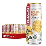 SevenTeas Golden Honey Green Tea, 16 OZ (Pack of 12 Cans), Lightly Sweetened Organic Iced Tea