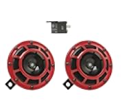 Hella Stark Sound – 109.23.37 – Red Set 12 V High/Low Frequency Hella Super Tone Horn Set B 133, 12 volt