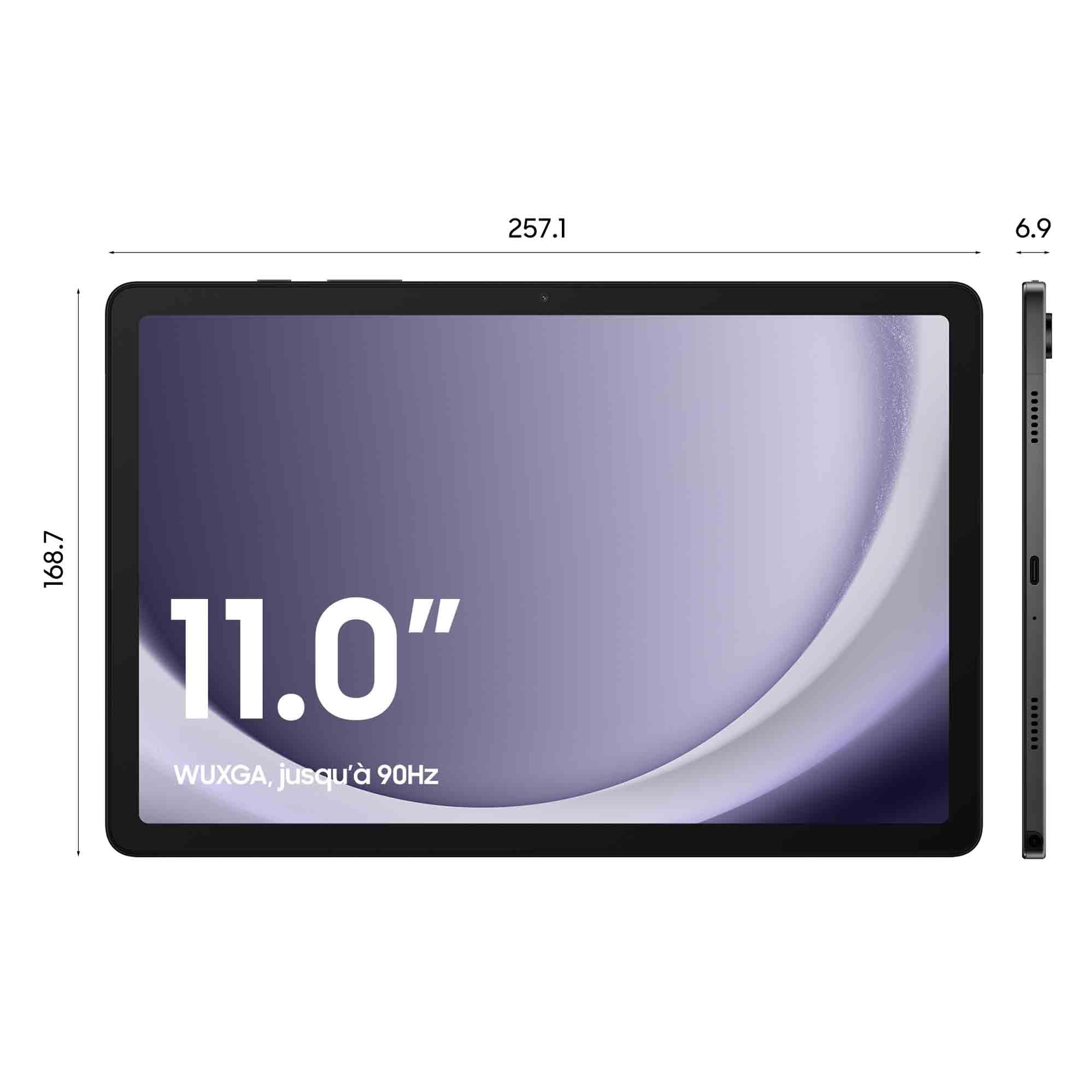Samsung Galaxy Tab A9+ Tablette Android, 128 Go de Stockage, Grand écran de 11", Wifi, Son 3D, Anthracite, avec Chargeur secteur rapide 25W inclus (version FR)