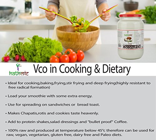 Image of HATHMIC Raw Extra Virgin Coconut Oil (Cold Pressed)1000ml