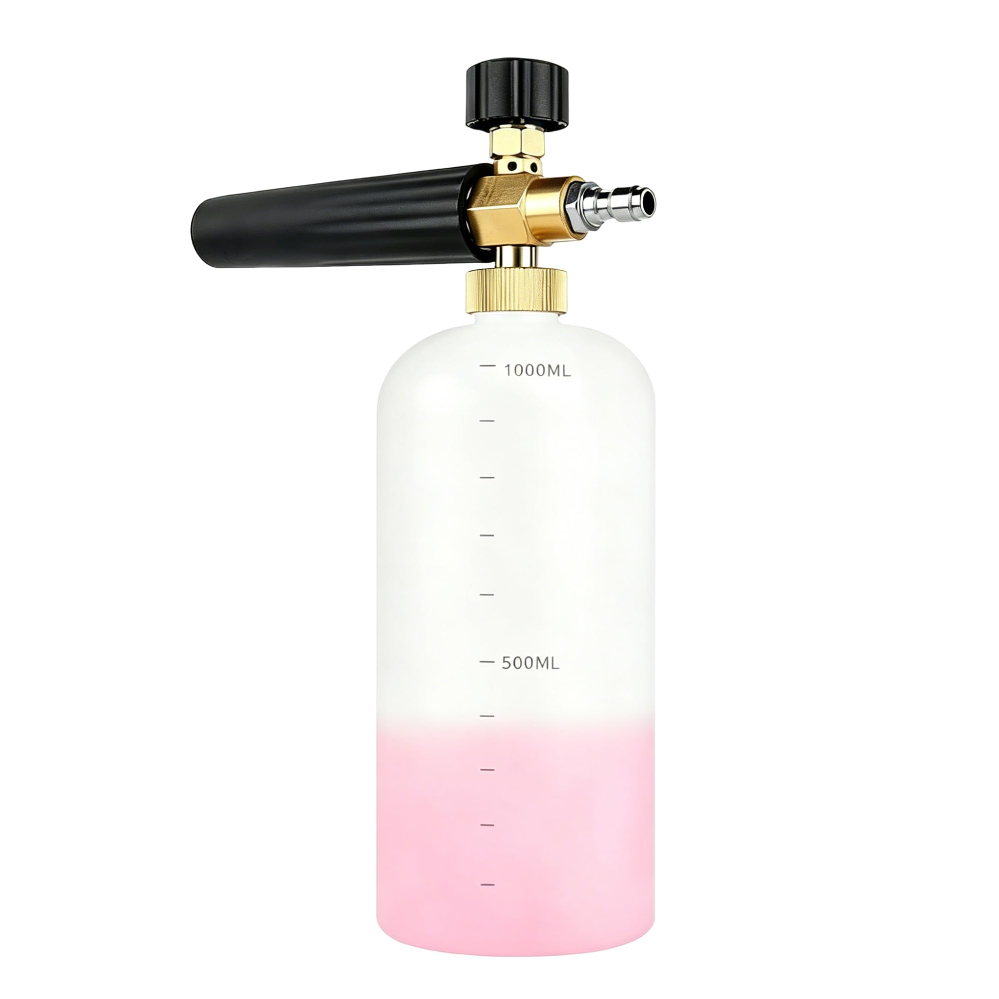 Stone Banks Lancia schiuma con Attacco Rapido 1/4", 1L Cannone in Schiuma per Idropulitrice Jet Wash, Regolabile Generatore di Schiuma Bottiglia Ugello Spruzzatore di Sapone Autolavaggio