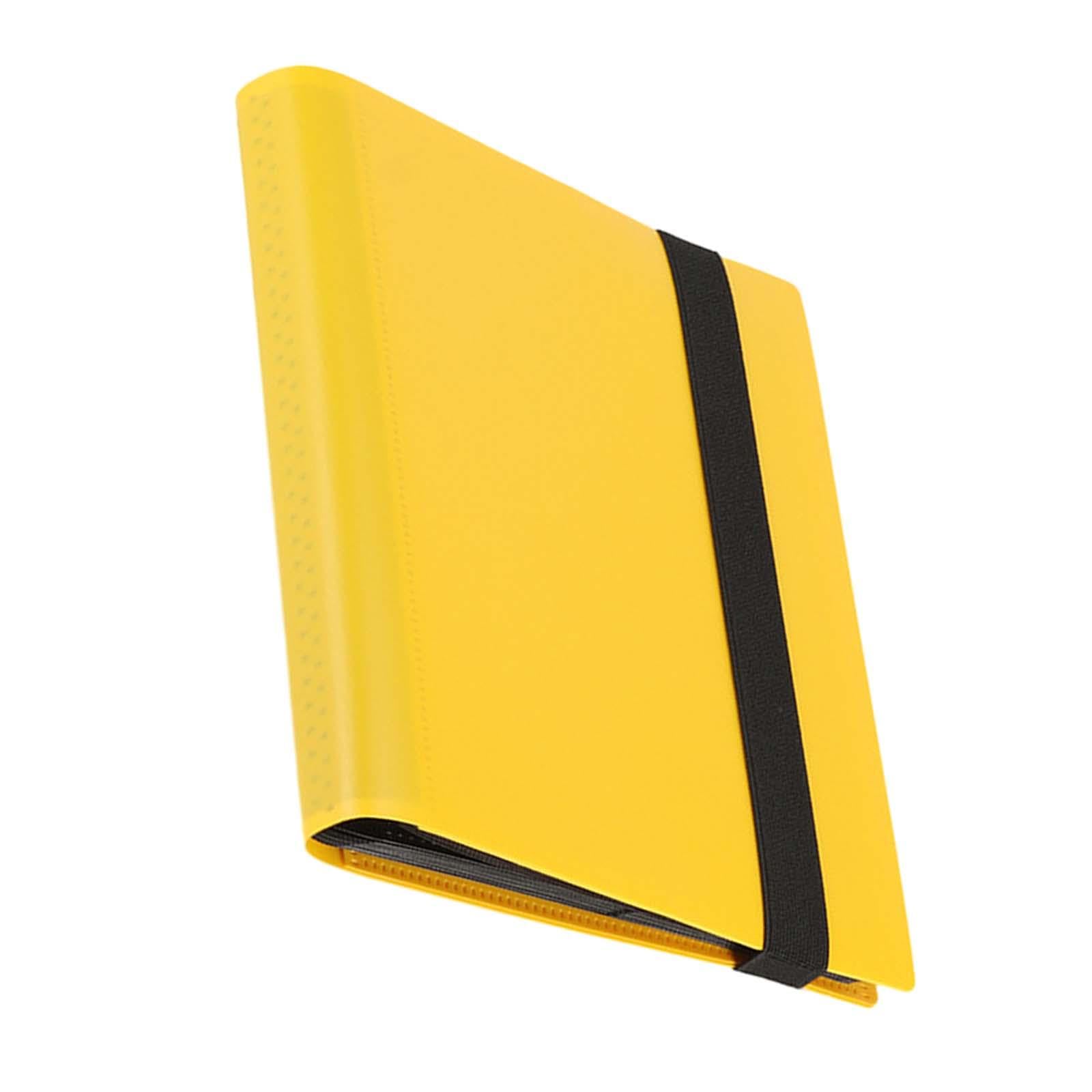 5 zestaw kart kolekcjonerskich album segregator pasek zamknięcie przenośne 20 arkuszy etui do przechowywania kart żółte 21 x 17,5 cm