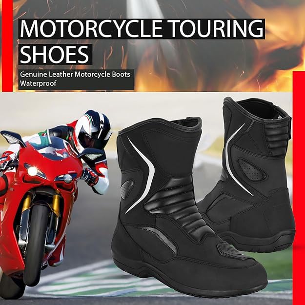 Zapatos de moto para hombre calzado de calle reforzado protección contra impactos suela antideslizante