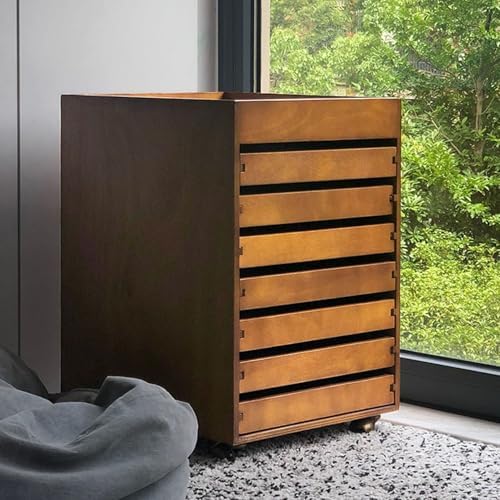 Industrial 7-Drawer Mobile File Cabinet on Wheels, Versatile Makeup Storage Dresser & Jewelry Organizer, Craft & Office Storage Solution for Closet & Bedroom