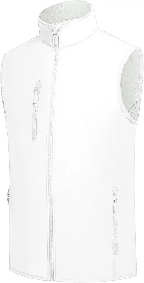 Men's Softshell Vest Fleece-Lined Windproof Sleeveless Jacket for Travel Hiking Fishing Running Golf